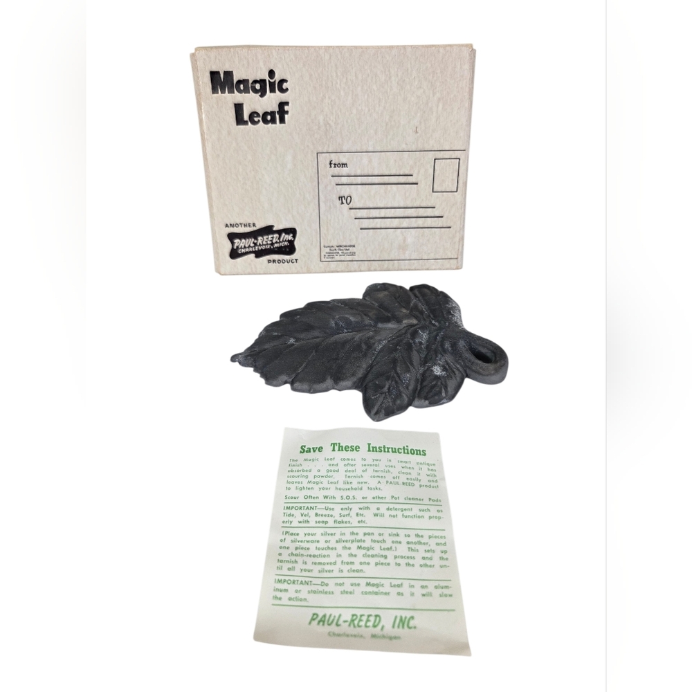 Vintage Magic Leaf Silverware Cleaning Product - Unused - Paul Reed Inc 1950s